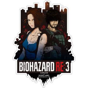 Capcom x B-SIDE LABEL Sticker - Resident Evil RE:3 / Biohazard RE:3 Jill & Carlos [Goods]