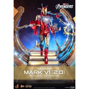 Movie Masterpiece Diecast: The Avengers - Iron Man Mark 6 (Version 2.0) With Powered Suit Mounting Machine [Hot Toys]