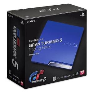 PlayStation 3 Slim 160GB Gran Turismo 5 Racing Pack - Titanium Blue [Used Good Condition]