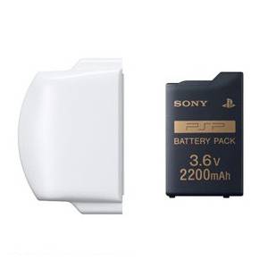 PSP 2000 Battery Pack 3.6V 2200mAh + Battery Cover (Ceramic White) [Used / Loose]