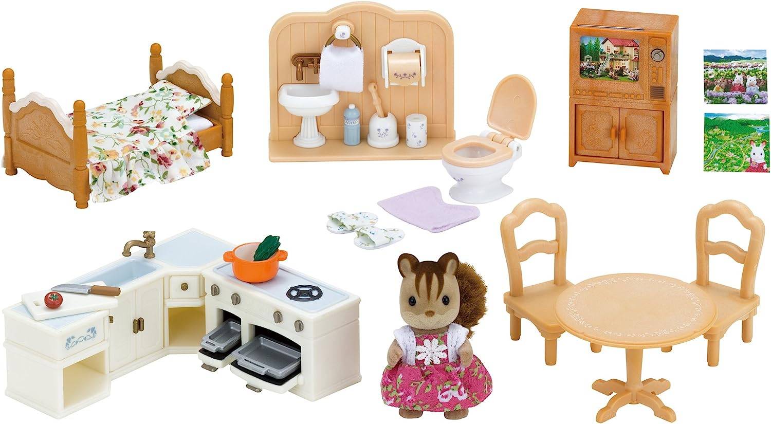 Sylvanian Families: Walnut Squirrel Mother & House Furniture Set [Epoch]