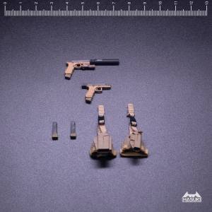 WM-01A Handgun Set for 1/12 Action Figures (Coyote Brown Ver.) [Hasuki]