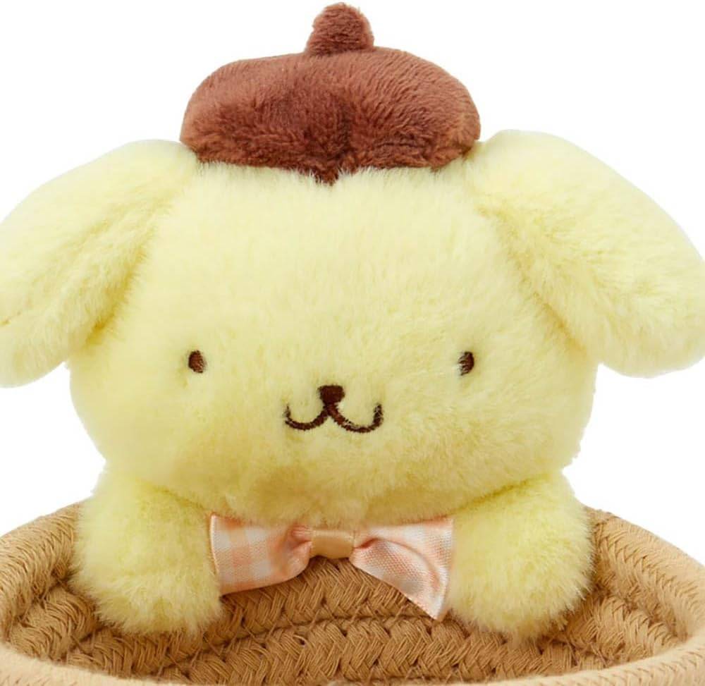 Sanrio Characters: Rope Basket with Mascot Plush - Pom Pom Purin (Small ...