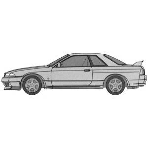 1/24: Initial D Series No. 002 - Skyline GT-R V-Spec II (BNR32) (Takeshi Nakazato Model) (Plastic Model Kit) [Fujimi]