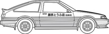 1/24: Initial D - Takumi Fujiwara's AE86 - Toyota Sprinter Trueno GT-APEX (Carbon Fibre Hood Ver.) (Plastic Model) [Fujimi]