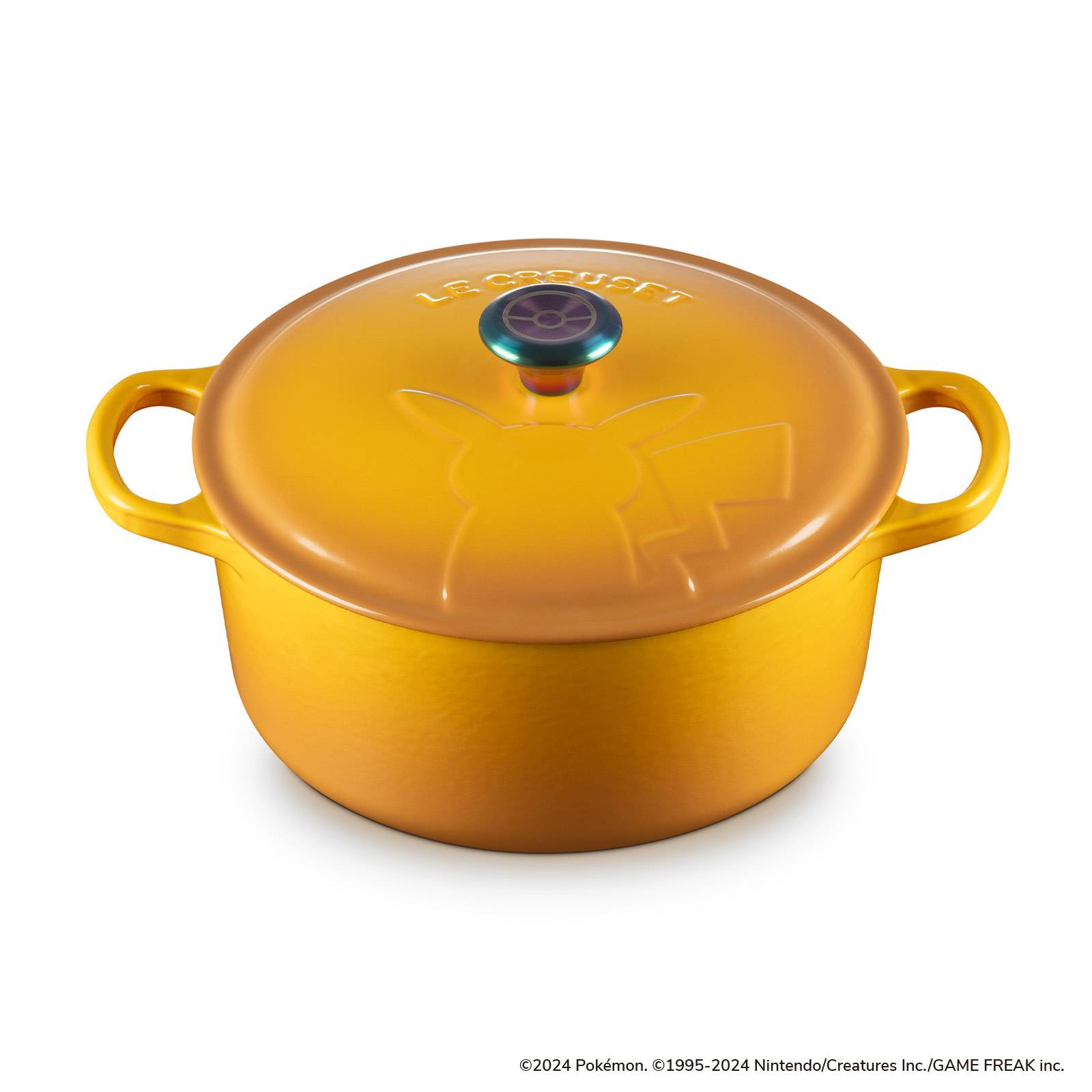 Pokemon x Le Creuset: 22cm Cast Iron Pot - Signature Cocotte Ronde (Nectar w/ Iridescent Knob Ver.) [The Pokemon Company]