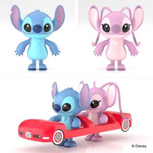 Disney Characters: Rakupla Tokotoko DP-18 - Stitch & Angel (Plastic Model) [Aoshima]