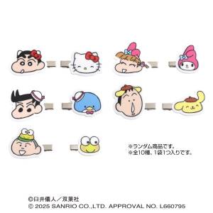 Crayon Shin-chan x Sanrio Characters: Acrylic Hair Clips Collection Vol.2 (10 Packs Box) [Ensky]