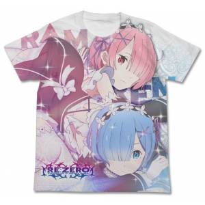 Re:ZERO -Starting Life in Another World- - Ram & Rem Full Graphic T-shirt / WHITE - S [Goods]