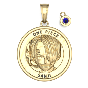 One Piece: Silver Coin Necklace + Saphire Charm - Sanji (Gold Coating) (Limited Edition) [Shueisha]