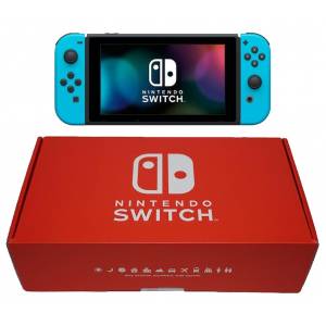 Nintendo Switch Full Neon Blue Nintendo Store Limited Custom Edition [Brand new]