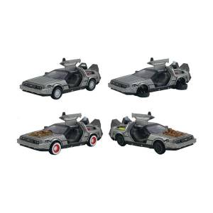 Back to the Future: Pullback Keychain - DeLorean Time Machine Set (Set of 4) [Ensky]