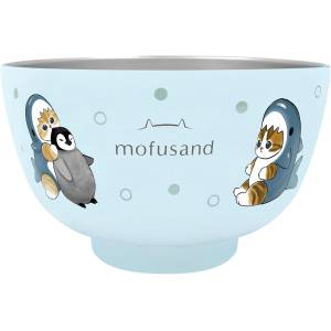 mofusand: Stainless Steel Bowl (450 ml) - Shark Nyan [Toa]