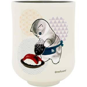 mofusand: Stainless Steel Yunomi Teacup (300 ml) - Sushi Nyan (A Ver.) [Toa]