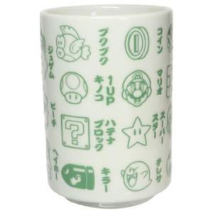 Super Mario: Japanese Yunomi Teacup - Icons (Green) [Bandai]