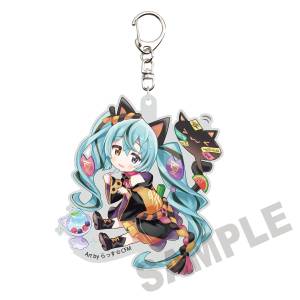 Hatsune Miku x Maneki Neko: Die-Cut Acrylic Keychain - Hatsune Miku (Black Cat) [Kadokawa]