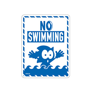 Sonic the Hedgehog: Caution Signs Sticker - No Swimming [Ensky]