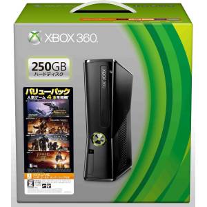 Xbox 360 Slim Liquid Black (250GB) - Value Pack [Used Good Condition]