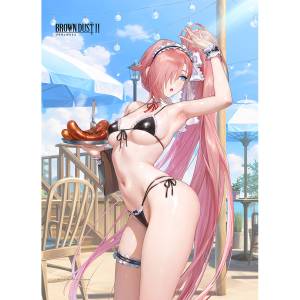 Brown Dust 2: B2 Double Suede Tapestry - Levia (Maid Bikini) [Curtain Damashii]