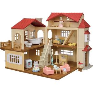 Sylvanian Families House: Big Red Roof House Deluxe Set - Secret Attic Room (Special Edition) [Epoch]