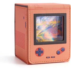 Trading Card Leather Deck Case - Game Boy Style (Orange) [Venssu]