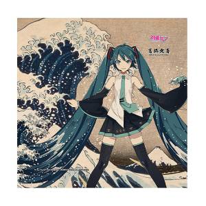 Hatsune Miku x Hokusai: Hand Towel - 36 Views of Mount Fuji Series (The Great Wave Off Kanagawa) [Presence]