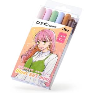 Copic Ciao: Illustration Markers Set Mini (cute) - 5+1 Colors (With Bonus) [Copic]