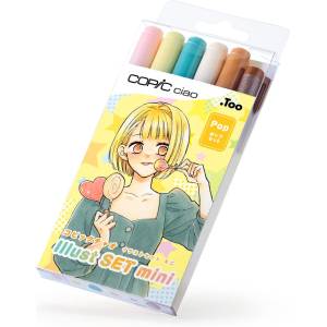 Copic Ciao: Illustration Markers Set Mini (pop) - 5+1 Colors (With Bonus) [Copic]