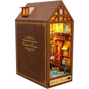 Bookshelf Dollhouse DIY Kit: Colmar Town France (With LED) [Moin Moin]