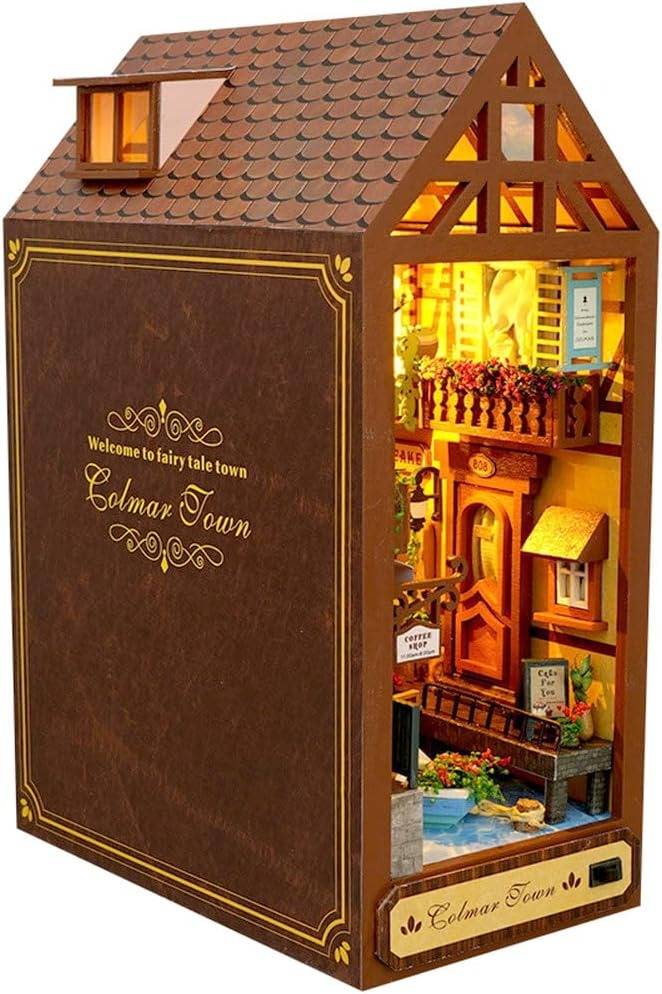 Bookshelf Dollhouse DIY Kit: Colmar Town France (With LED) [Moin Moin]
