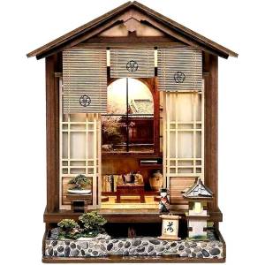 Bookshelf Dollhouse DIY Kit: Japanese Garden (With LED) [Moin Moin]