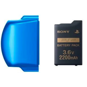 PSP 3000 Battery Pack 3.6V 2200mAh + Battery Cover (Vibrant Blue) [Used / Loose]