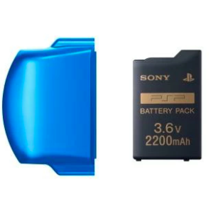 PSP 3000 Battery Pack 3.6V 2200mAh + Battery Cover (Vibrant Blue) [Used / Loose]
