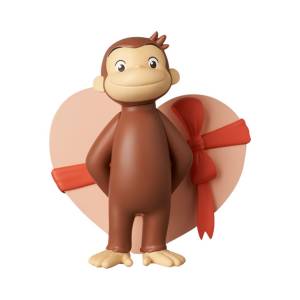 Curious George: Curious George with Heart - UDF 955 [Medicom Toy]