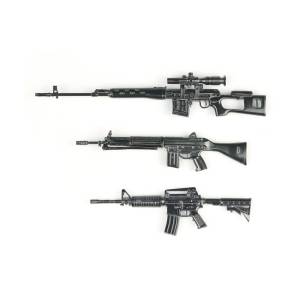 1/12 Realistic Weapon Series: Realistic Rifle Set Gunmetal Coating Ver. - Plastic Model [Platz]