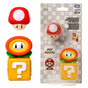 Super Mario: Super Mushroom & Fire Flower Water Gun - My Mario Fun Bath Time! [Takara Tomy]