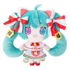 Hatsune Miku x Lucky Cat: White Cat Plush Toy - Art by Russ [Kadokawa]
