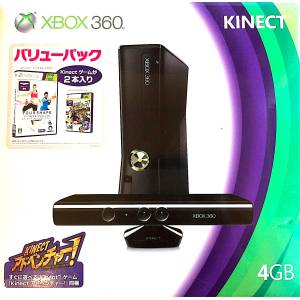 Xbox 360 Slim Liquid Black (4GB) + Kinect - Value Pack [Used Good Condition]