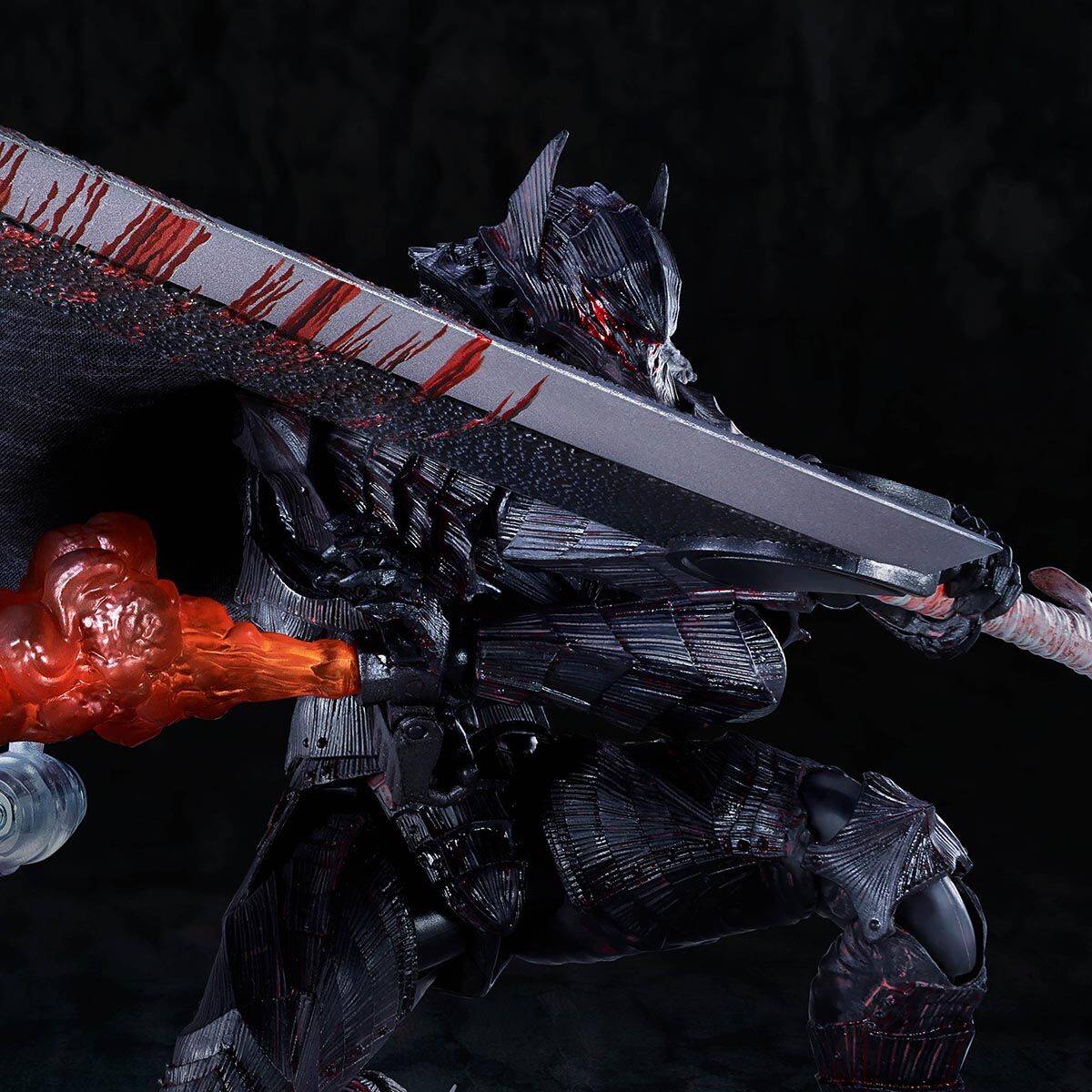 S.H.Figuarts Guts Berserker Armor Passion Battle Ver. tampil dengan armor hitam legam dan pedang Dragon Slayer