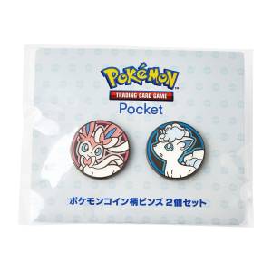 Pokémon TCG POCKET: Sylveon & Alolan Vulpix - Coin-Shaped Package Pins (Set of 2) (Limited Edition) [The Pokémon Company]