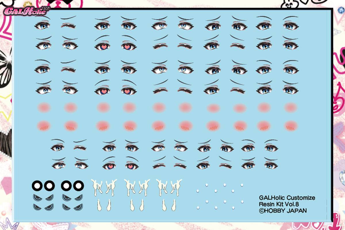 GALHolic Vol.2: Mio Unpainted Face Parts + Water-Slide Decals 1/10